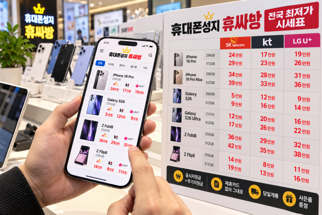 휴대폰성지가격표